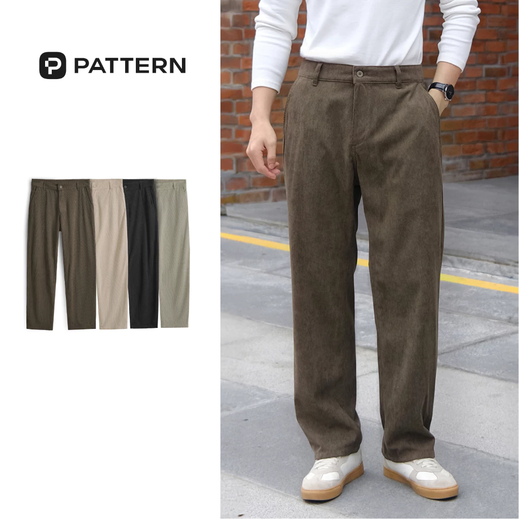 Quần Corduroy Straight Fit PATTERN Vải Gân Tăm Ống Đứng PQ044