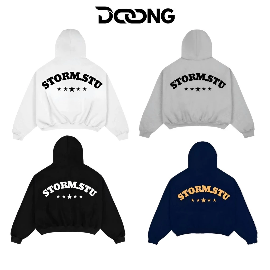 [XẢ HÀNG] Áo Khoác NỈ STORM IN NỔI Chất Nỉ Bông CAO CẤP BM292, Áo Khoác hoodie zip Unisex nam nữ Form Boxy DOONG