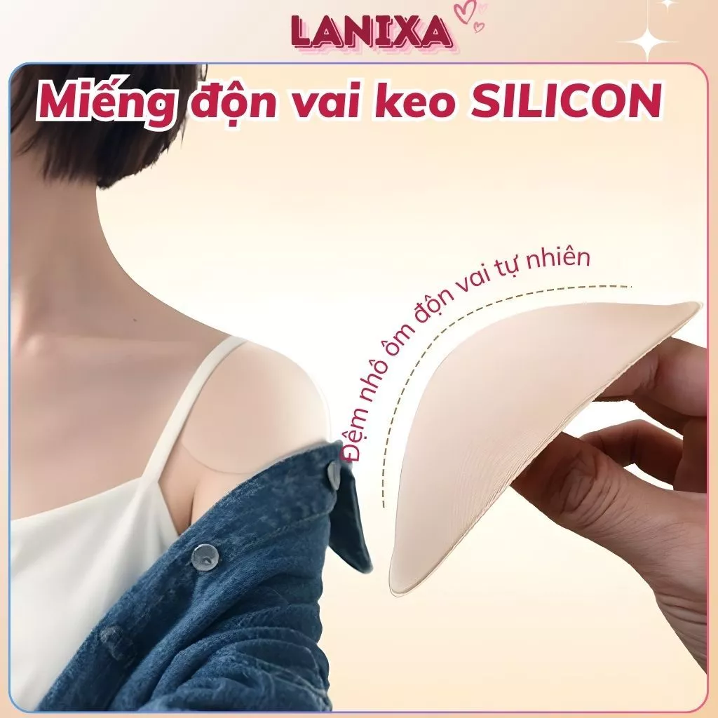 Miếng dán độn vai silicon nâng vai tự nhiên rộng vai siêu tàn hình tạo sự cân đối LANIXA  D0126