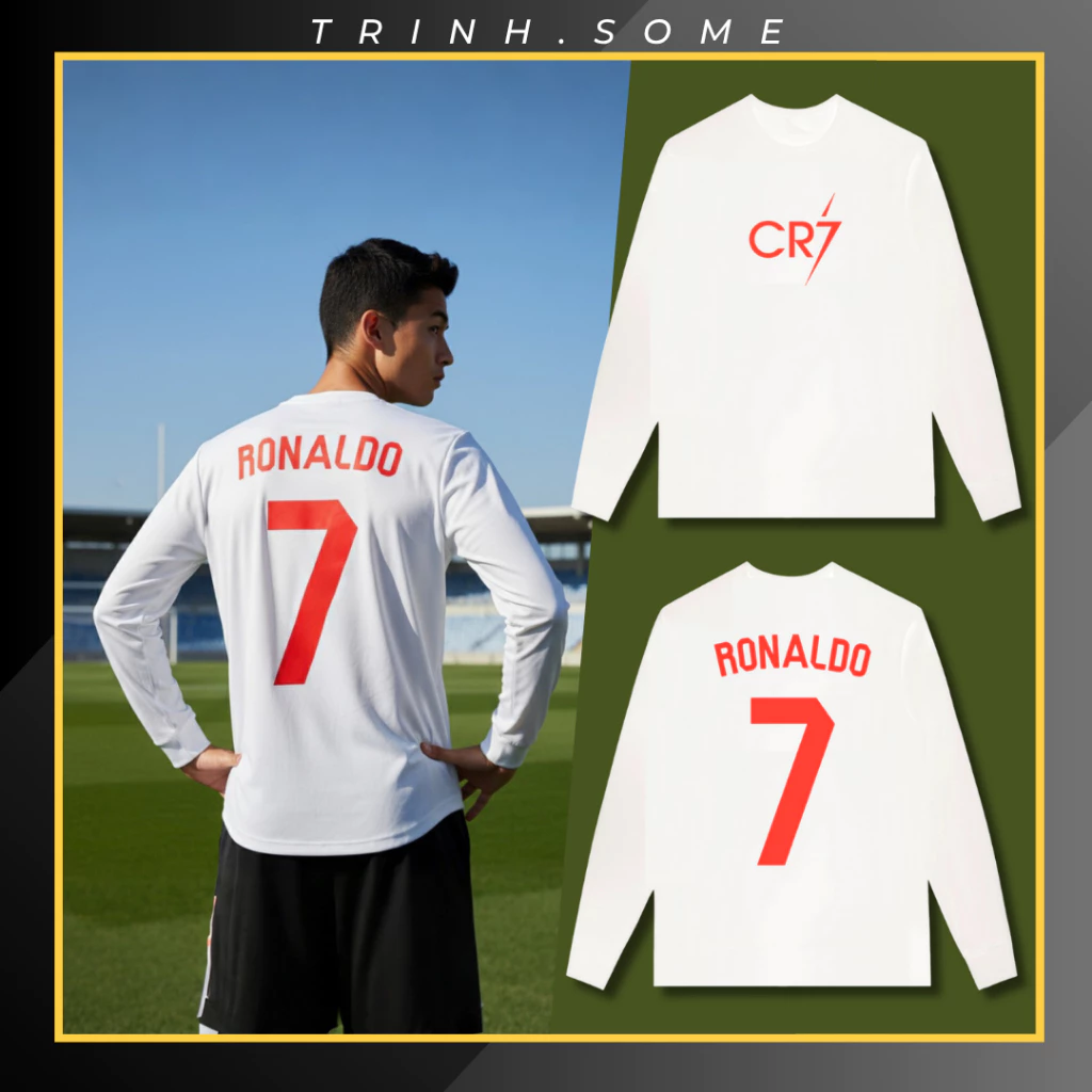 Áo Thun Dài Tay Long Sleeve Cổ Tròn Thể Thao Nam Bóng Đá In Số 7 Cá Tính Năng Động Giữ Ấm Chắn Gió Mùa Đông. MÃ: LL