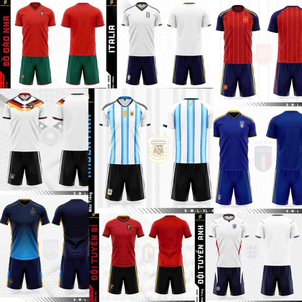 Bộ quần áo đá banh, áo đá bóng đội tuyển wordcup  mới nhất , đẹp nhất, chất vải cao cấp thoáng mát