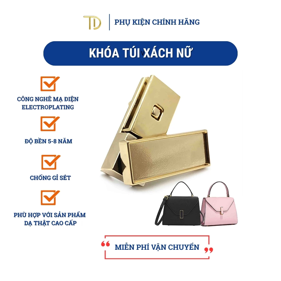 Khóa túi xách, Khóa gài túi xách không gỉ, khóa cài túi xách cao cấp độ bền 5-8 năm