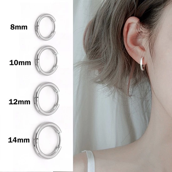 Balltest🎨Bông tai tròn thép titan y tế không gỉ dành cho nam nữ phong cách unisex cá tính ( 1 CHIẾC )