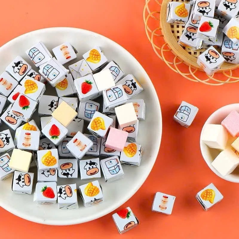 Kẹo Sữa Chua Phomai Cube, Kẹo Viên Nén Sữa Chua Giòn Mix Các Vị, Vị Xoài, Dâu, Yakul, Sữa Bò