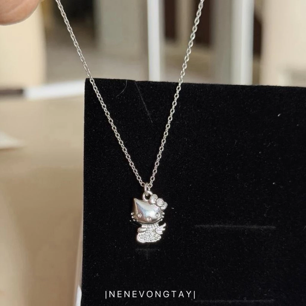 Dây chuyền Mèo Tiny - thép mạ bạc- bst dây chuyền Nữ - Trang Sức Vòng Cổ