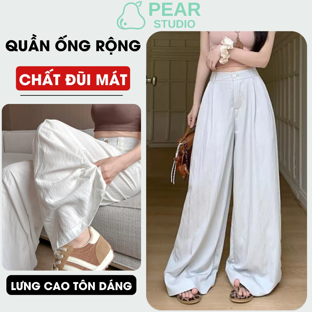 [ MÙA HÈ 2026 ] Quần ống rộng dáng dài chất đũi mềm mại - Quần suông dài nữ lưng cao siêu tôn dáng Q100