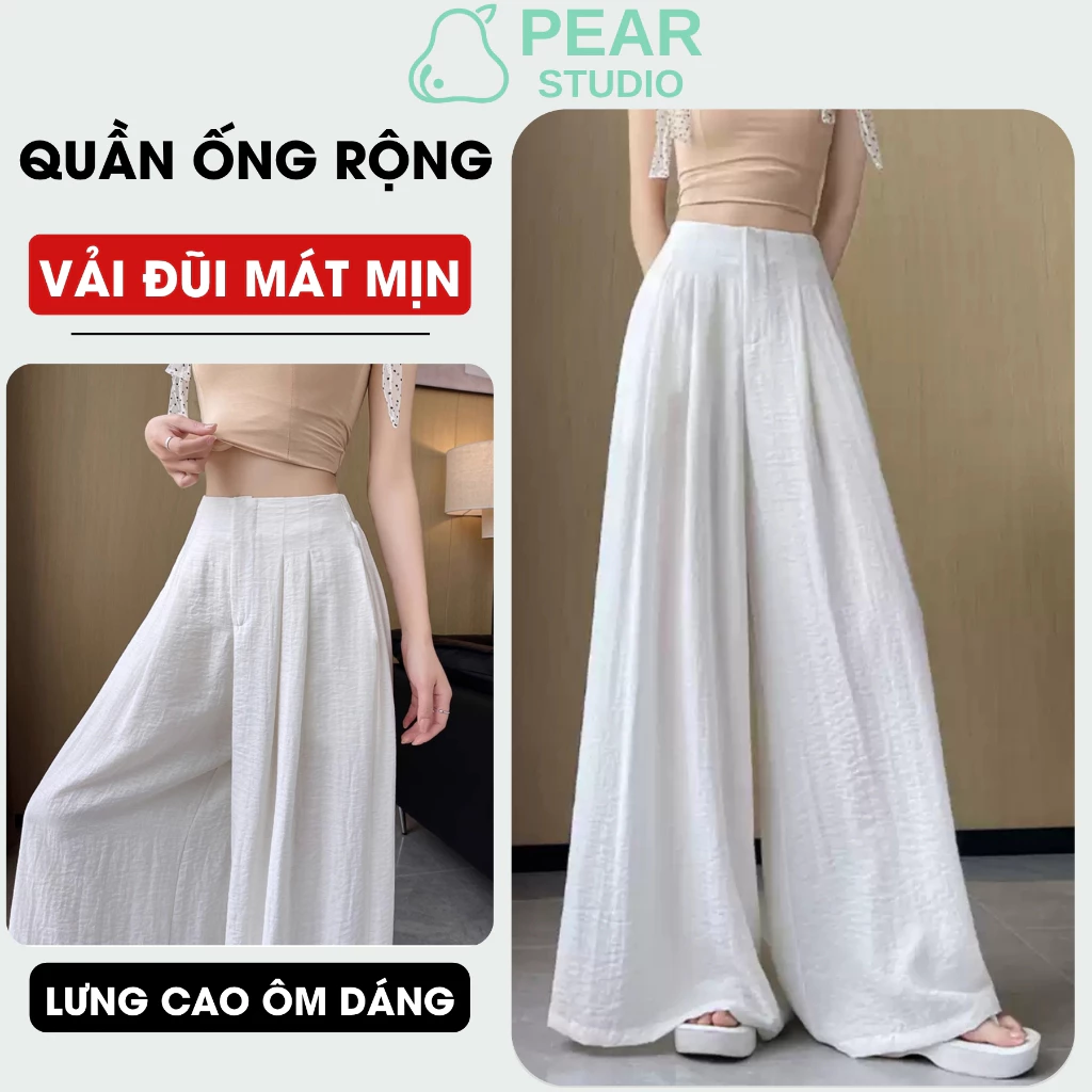 [ BST MỚI ] Quần ống rộng chất đũi mềm mại thoáng mát - Quần suông nữ dáng dài lưng cao siêu tôn dáng Q66
