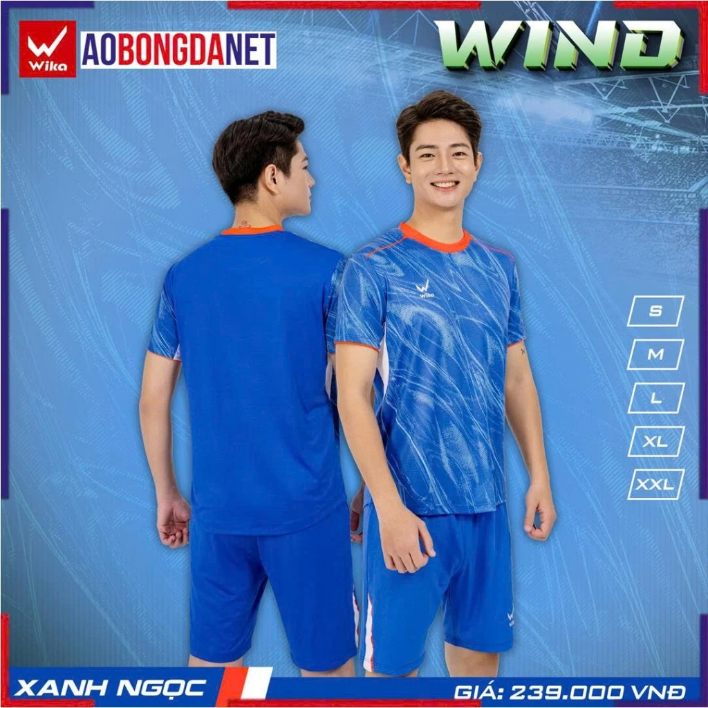 Bộ Thể Thao Bóng Đá Wika WIND Chính Hãng, Chất Liệu Wikarotex Co Giãn 4 Chiều Mềm Mát