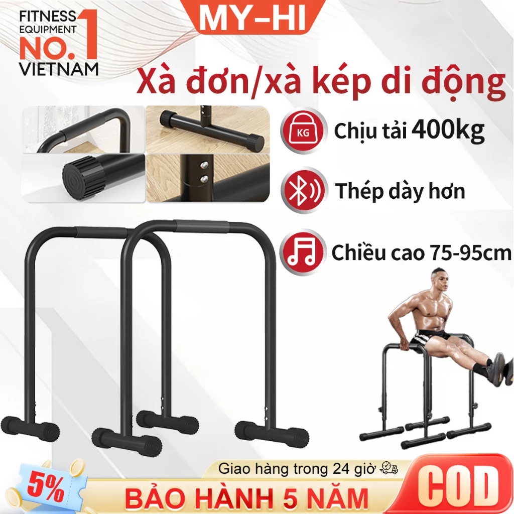 Xà đơn/xà kép di động,Có thể chịu được 200kg,Chiều cao 80-95cm,Thép dày,Dễ dàng gấp lại