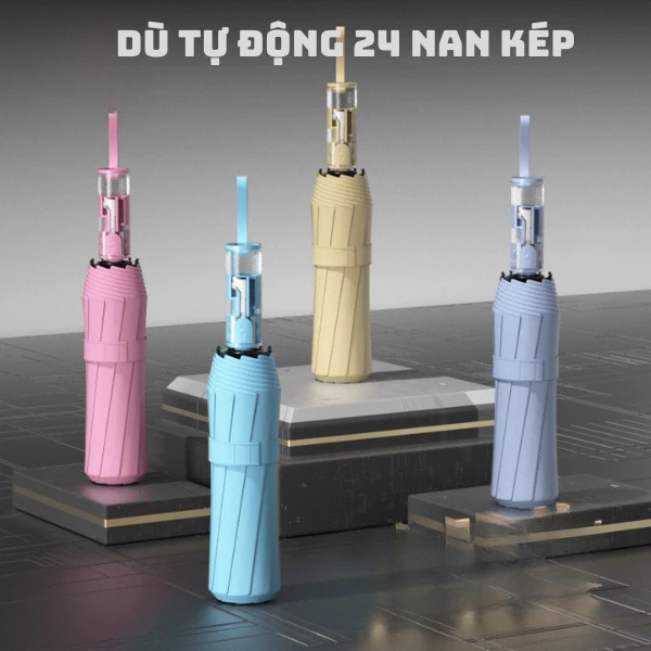 Ô Che Mưa Dù Che Nắng Gấp Gọn Cầm Tay Tự Động Thủ Công Chống Lật Cản UV  8&12 nan