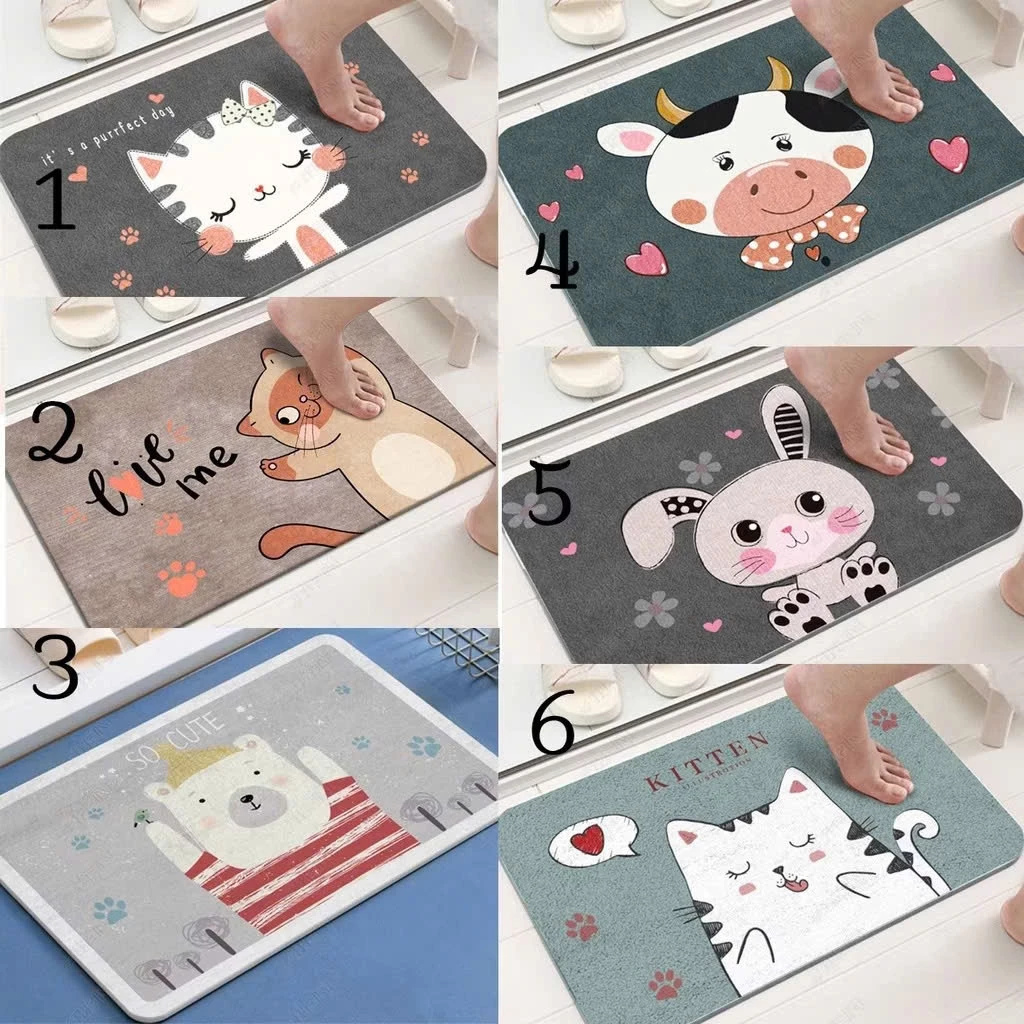 Combo 5 Tặng 1 Thảm Lau Chân Hình Thú (KT 40x60cm) Thảm Thấm Hút Tốt Đế Chống Trơn Trượt