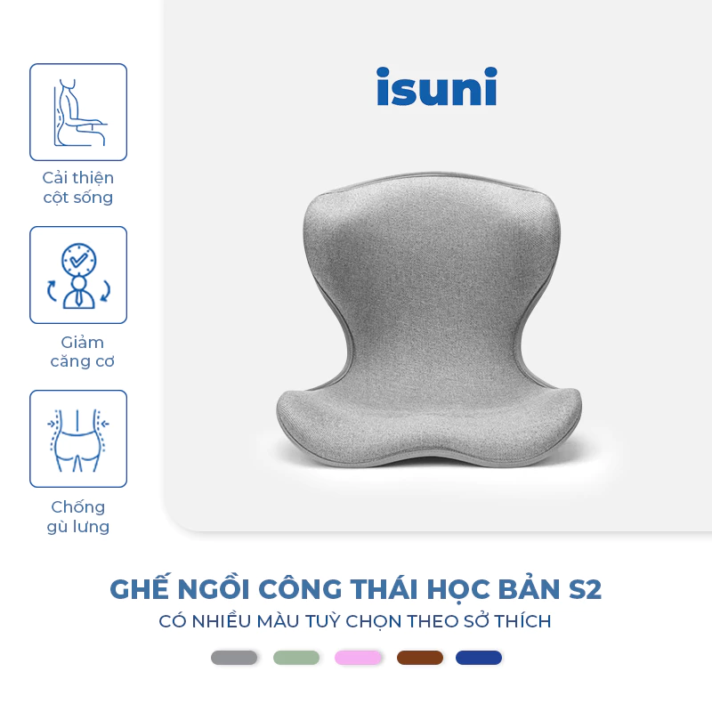 [BẢN CHO NGƯỜI CAO TRÊN 1M7] Ghế Điều Chỉnh Tư Thế ISUNI, Chỉnh Dáng Ngồi Giúp Giảm Đau Lưng Đáng Kể