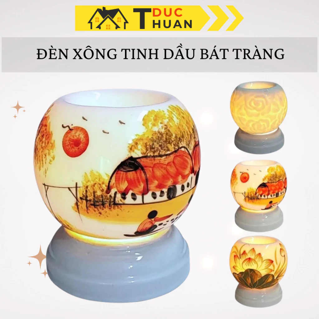 Đèn xông tinh dầu Bát Tràng giao mẫu ngẫu nhiên