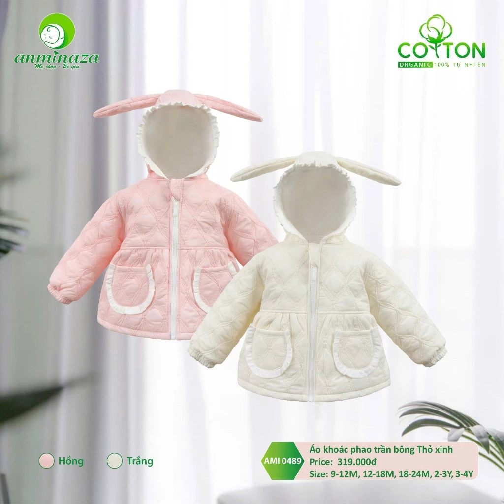 ÁO KHOÁC PHAO CHẦN BÔNG ANMINAZA CHO BÉ TỪ 9 THÁNG ĐẾN 4 TUỔI
