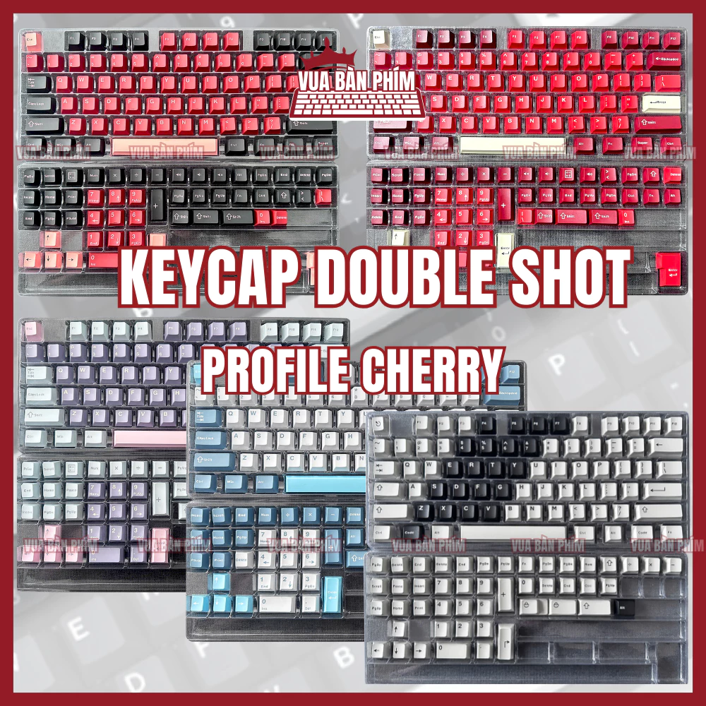 Bộ keycap cherry profile chất liệu nhựa cao cấp pbt double shot, 125 phím phù hợp tất cả layout cho bàn phím cơ