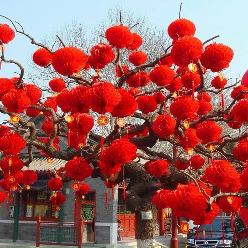 Combo 100 Đèn Lồng Đỏ Chữ Phúc Trang Trí Lễ Tết Nguyên Đán Chống Nước Đủ Các Loại Sezi