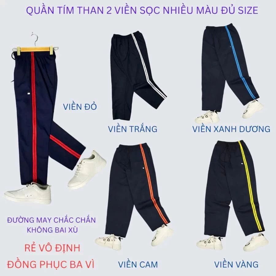 quần thể thao đồng phục học sinh tiểu học, THCS, cấp 1 cấp 2
