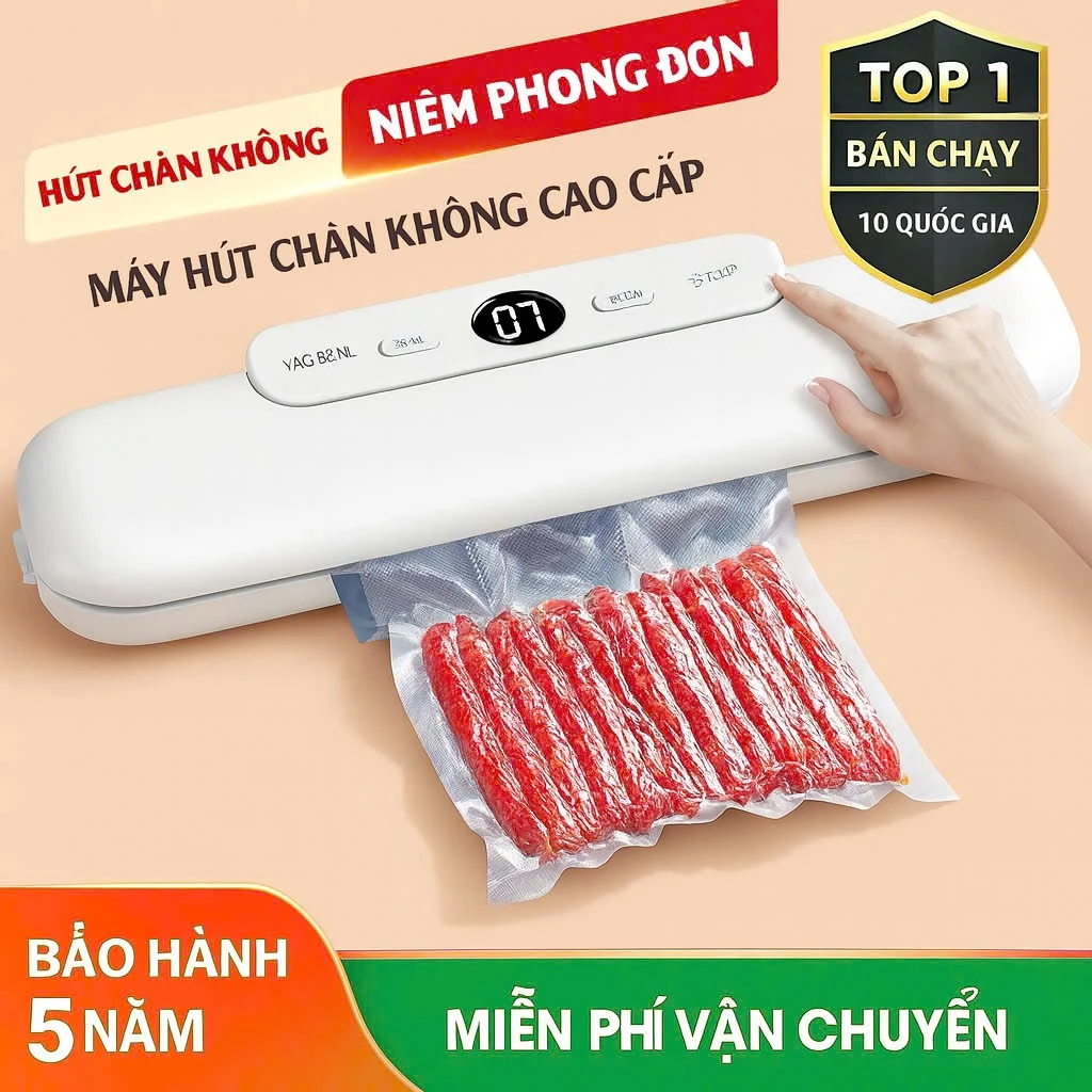 Máy Hút Chân Không Thực Phẩm PVL, Máy Hàn Miệng Túi Mini Cầm Tay Lực Hút Mạnh - Bảo Hành 5 Năm