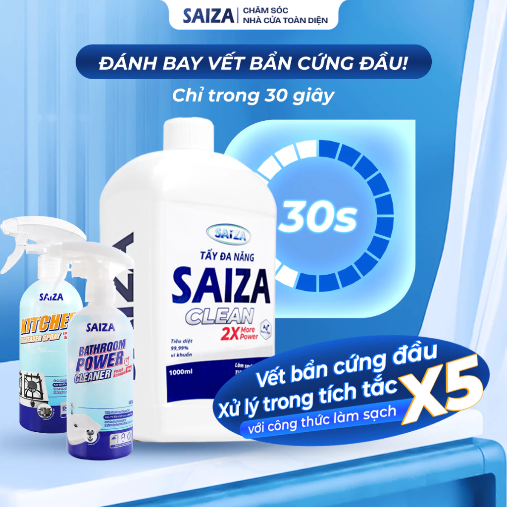 Combo 3 tẩy đa năng xịt nhà bếp nhà tắm SAIZA làm sạch loại bỏ cặn bẩn mảng bám toàn diện