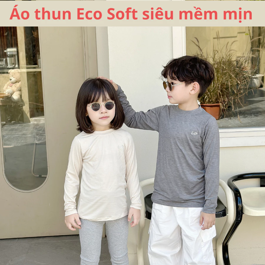 Áo thun thu đông dài tay Bé Trai, Bé Gái vải thun sợi gỗ sồi mềm mại, thấm hút, khô thoáng