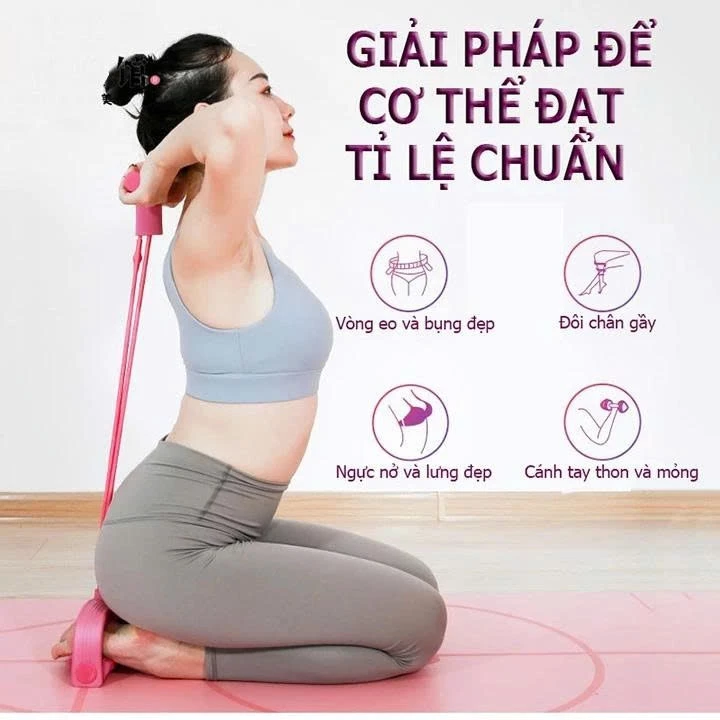 Dây kéo đàn hồi tập thể dục thể thao 4 ống 6 ống tập chân mông săn chắc bụng vai tại nhà giá rẻ Sumio dây cao su nam nữ