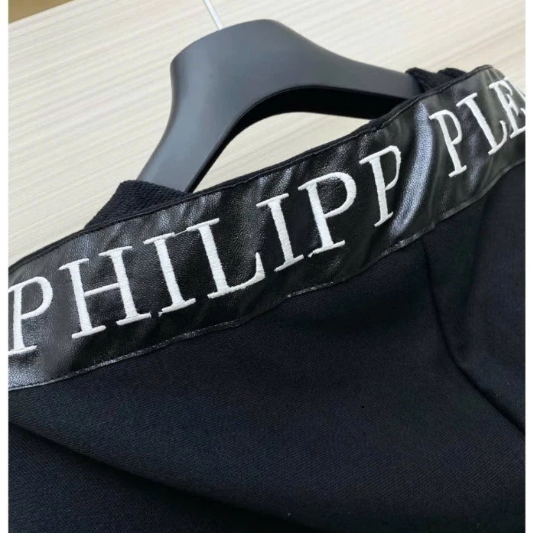 Áo Khoác Philipp Plein Nam Nữ LoGo Kim Loại Trắng Bạch Kim Cao Cấp, Áo Hoodie Philipp Nam Boy Phố Thu Đông 2024 Hot Tren