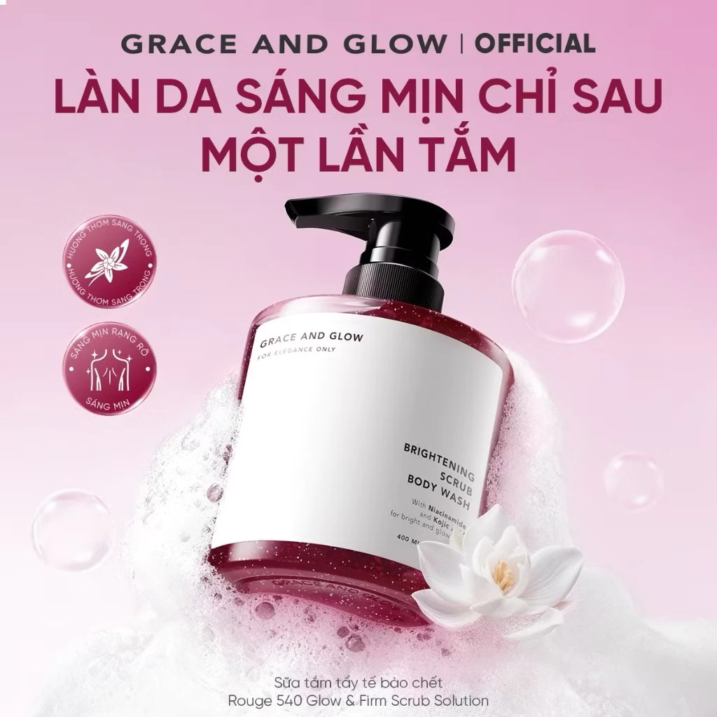 ( Sản phẩm mới ) Sữa tắm tẩy tế bào chết Black Opium Scrub Grace and Glow Body Wash