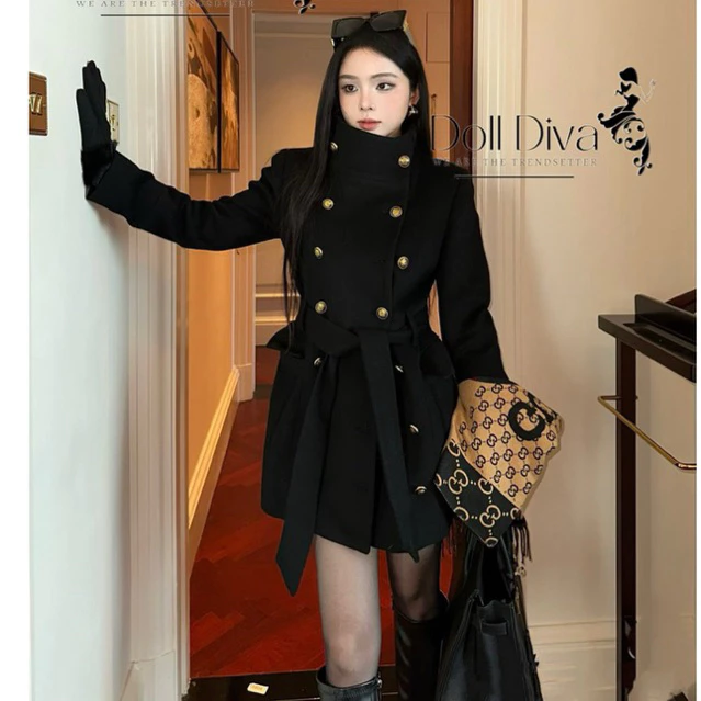 Áo Khoác Dạ Khuy Vàng Tô Châu Cao Cấp  Sang Chảnh, Thanh Lịch, Quyến Rũ Dolldiva A99