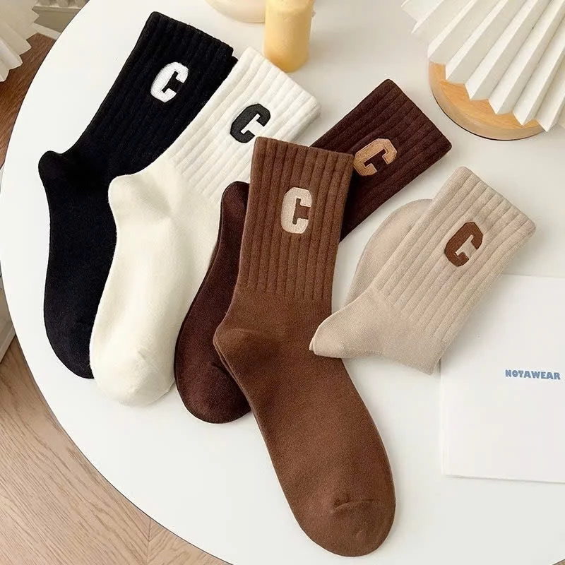 Đôi Tất Chữ C co giãn 4 chiều, Phong cách Hàn Quốc,Chất Liệu Cotton Mềm Mịn, Bền, Thoáng Khí