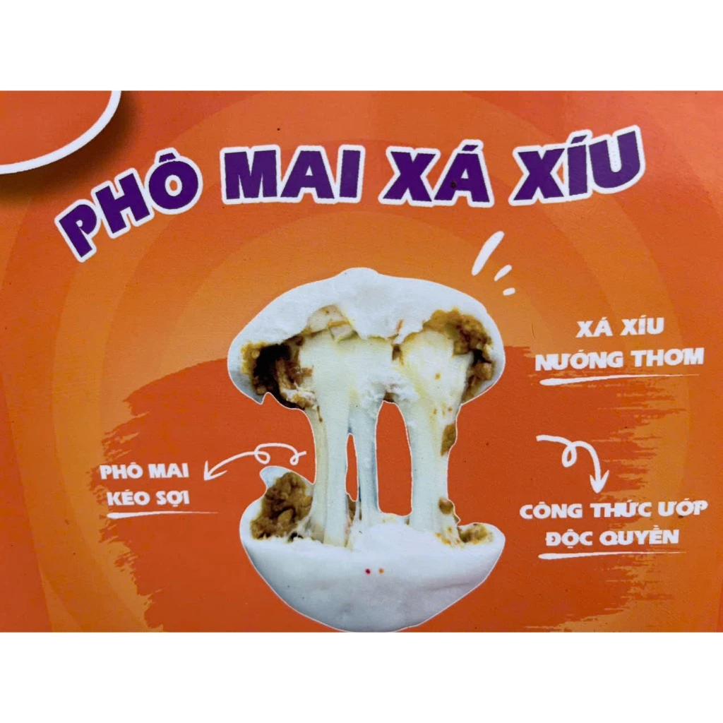 Hộp 4 cái bánh bao tươi xá xíu phô mai NgọcPao