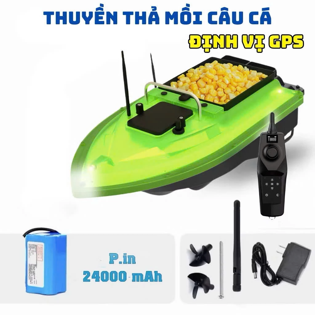 Thuyền Thả Mồi Câu GPS hàng loại 1 Tự động quay về Pin 24000mAh ,Thuyền Thả Thính - Điều Khiển Từ Xa 500m