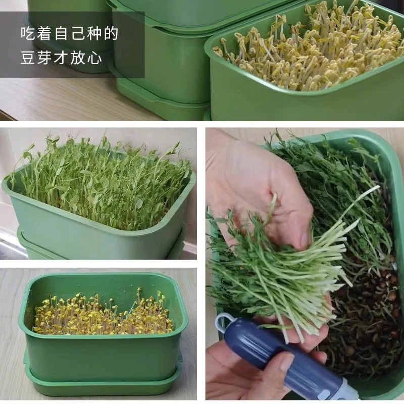 Khay Trồng Giá Đỗ, Rau Mầm Tự Tưới Nhỏ Gọn – Nhựa Dày, Có Khay Thoát Nước, Dễ Dùng Trong Nhà - giaremoingay68
