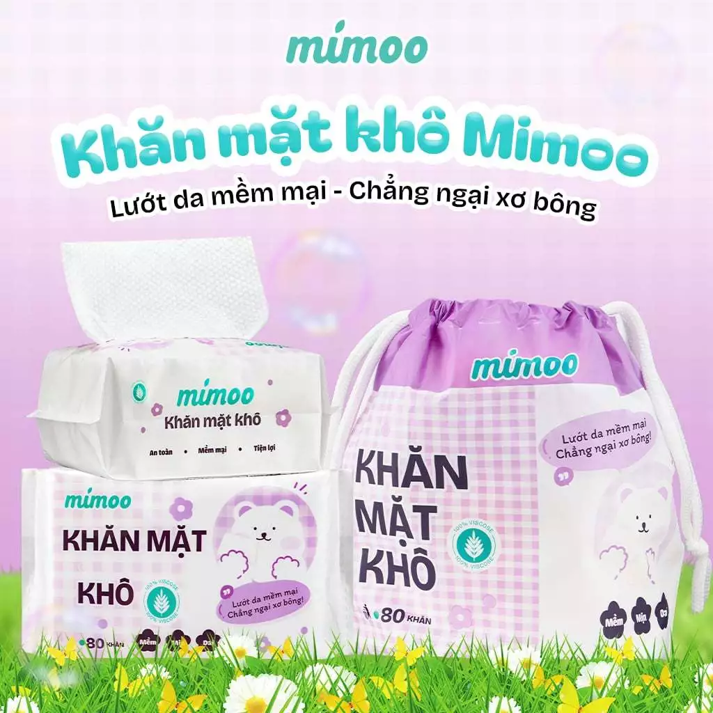 Khăn Mặt Khô Đa Năng Mimoo Viscose 80 miếng