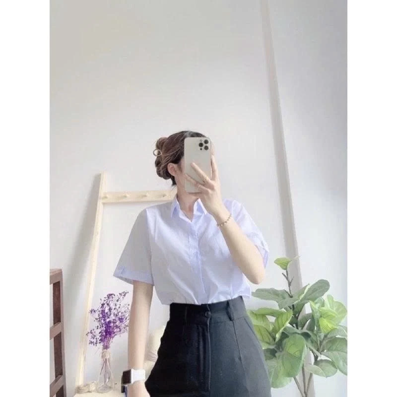 Giá Xưởng Áo Sơ Mi Trắng Học Sinh, Áo Đi Học Cộc Tay, Dài Tay Cho Nam Nữ Đủ Độ Tuổi học sinh