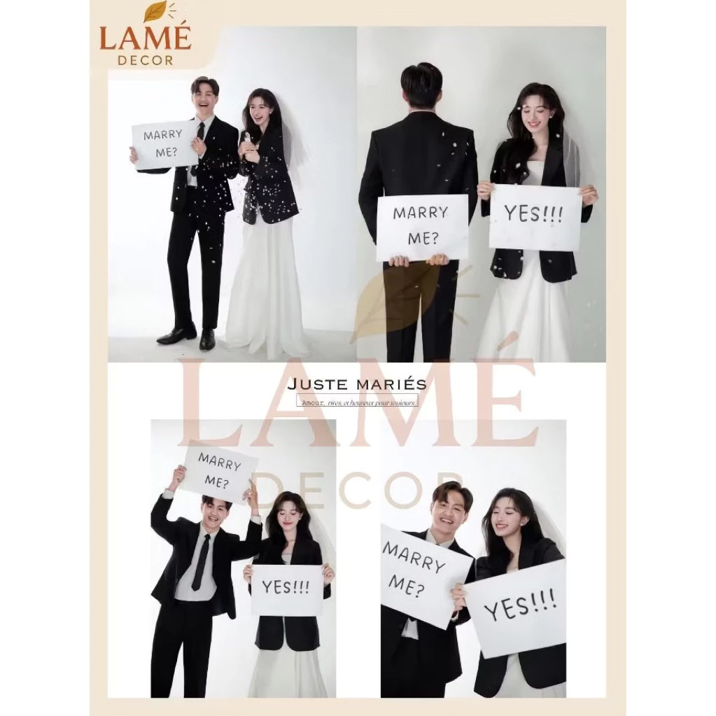 Bảng Marry Me , Save The Date Cầm Tay Chụp Ảnh Cưới, Decor Chất Liệu Formex ( Hoả Tốc HN )