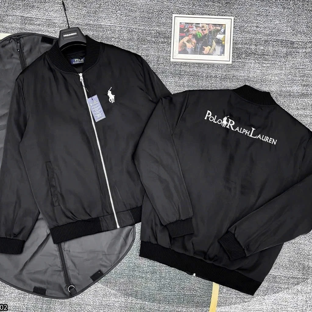 Áo khoác bomber gió nam nữ thêu logo ngựa chiến binh ngực phối chữ lưng trần bông 3 lớp basic siêu hot quynhpham QC ==