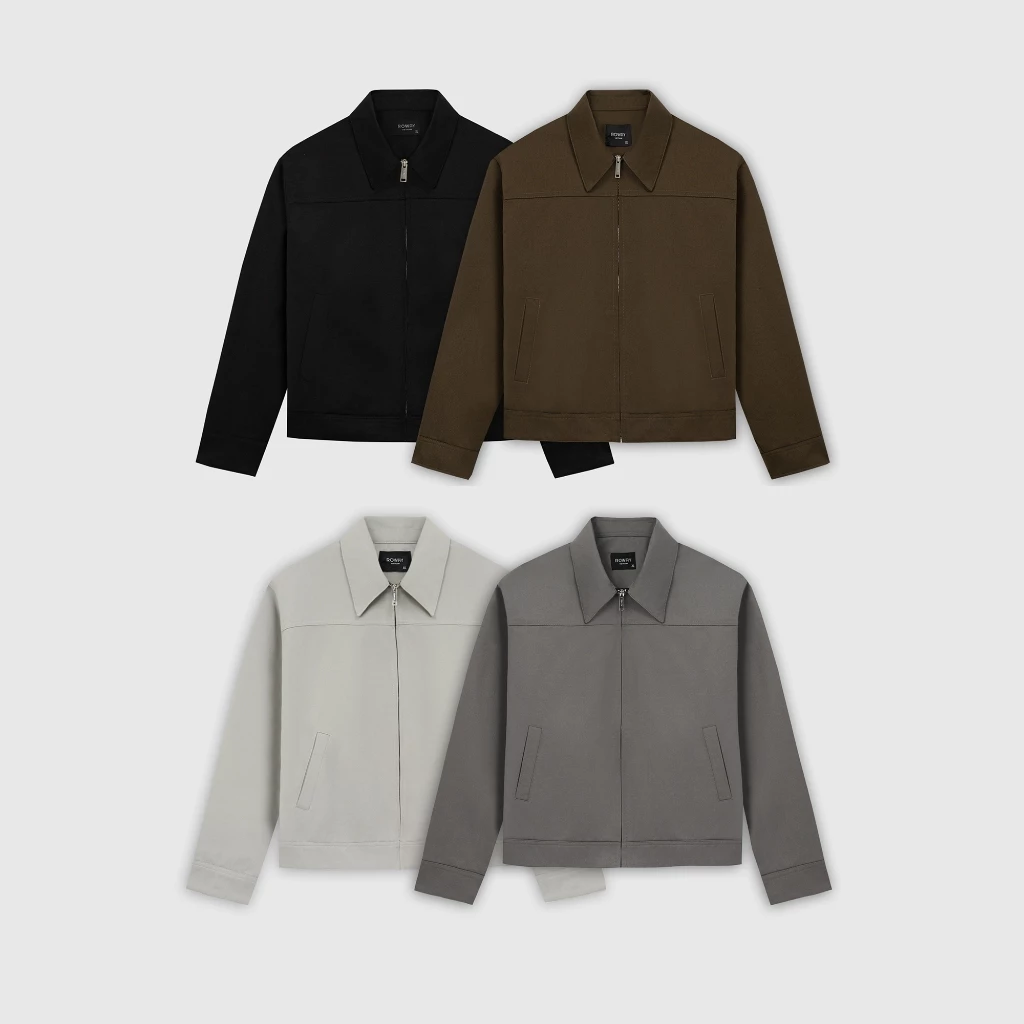 Áo khoác ROWAY chất liệu kaki, dày dặn, đứng form | Jacket zip kaki