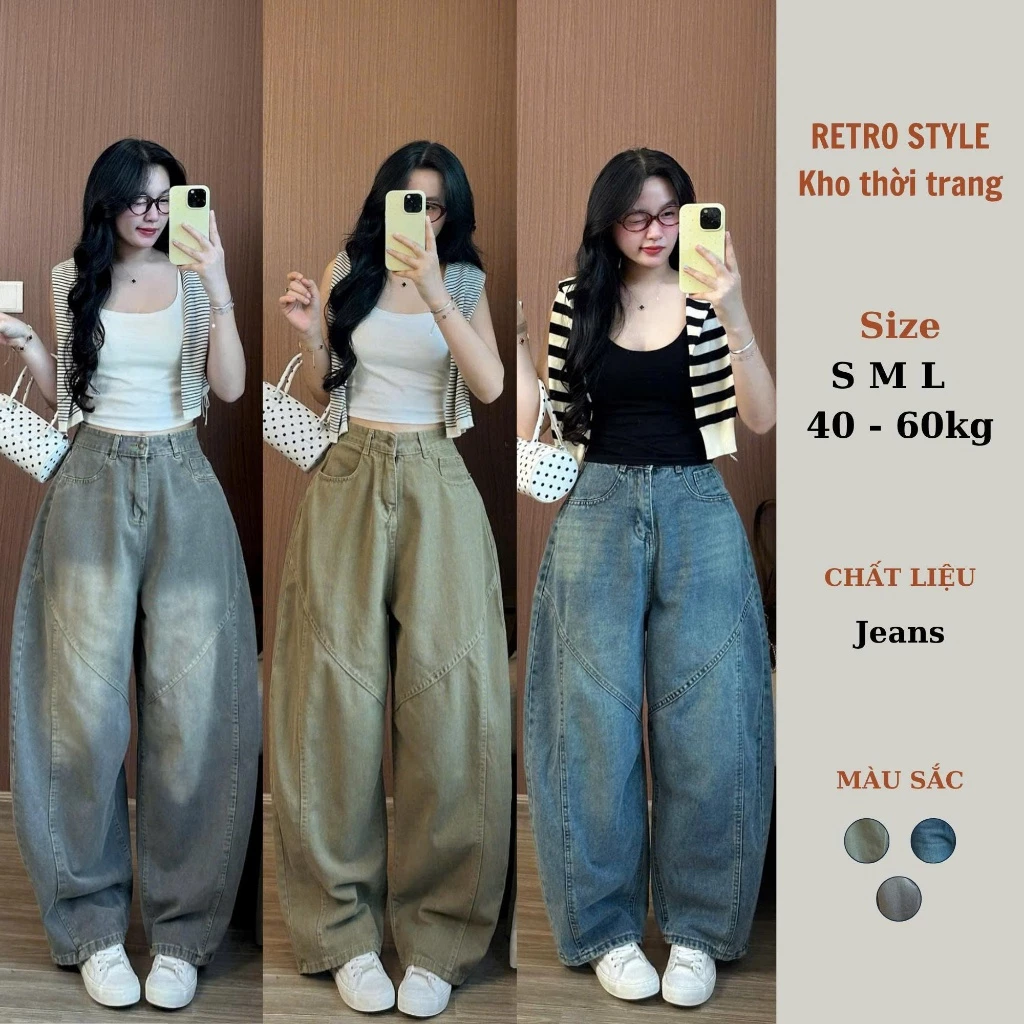 Quần Jeans Nữ Ống Cong Phối Line Retrostyle Tôn Dáng Che Khuyết Điểm Thoải Mái Đi Làm Đi Học Q.Jeansongcong996