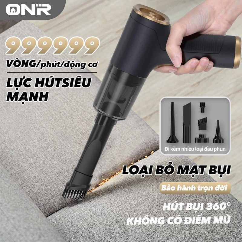 Máy Hút Bụi Cầm Tay Không Dây, Mini Di Động Đa Chức Năng, Thổi Và Hút Mục Đích Kép, BH 12 Tháng