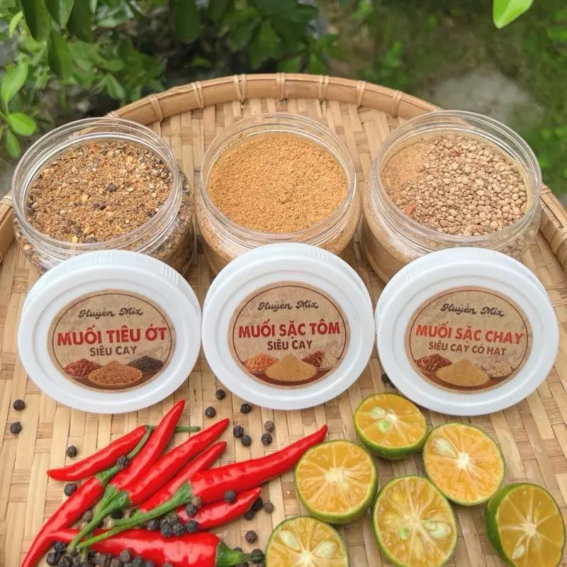(CS3) Combo 3 Muối Sặc ( Sặc Chay Có Hạt + Sặc Tiêu Ớt + Sặc Tôm ) - Đặc Sản Tây Ninh