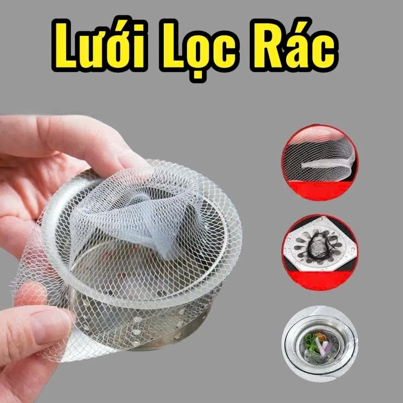 Túi Lọc Rác Thoát Nước Nhà Bếp Lưới Dày/ Lưới Mềm Co Giãn Đa Năng Cho Bồn Rửa.
