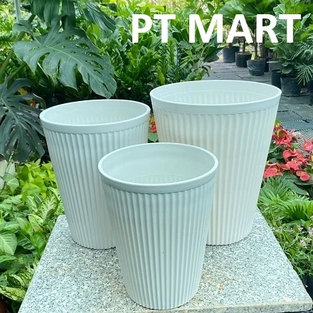 Chậu Nhựa Trồng Cây Họa Tiết Sọc Và Bát Giác (Kim Cương) Bền Bỉ Chắc Chắn || Đủ Kích Thước