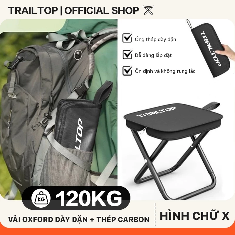 【COD】Trailtop Ghế Gấp Ngoài Trời - Ghế Cắm Trại, Dã Ngoại, Câu Cá Di Động - Ngựa Nhỏ Gấp Gọn