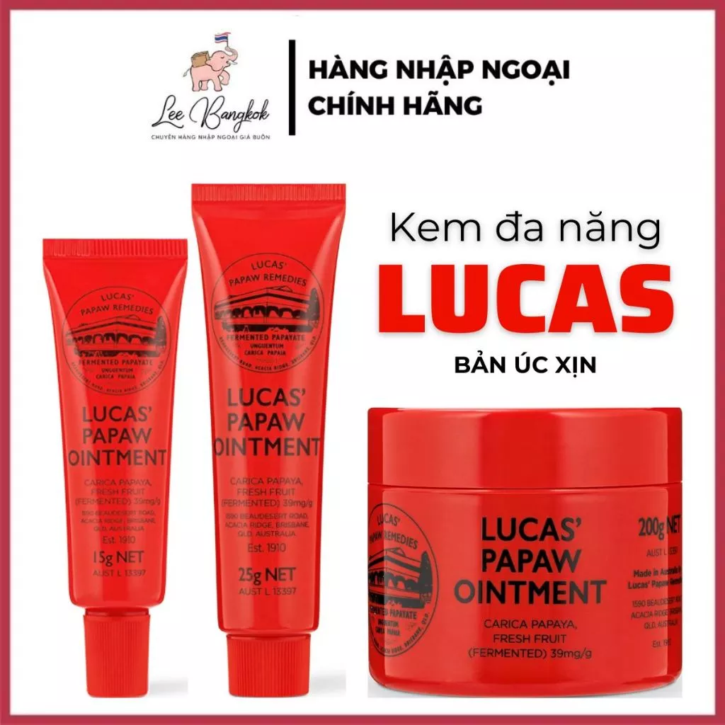 [HÀNG CÔNG TY] Kem Đu Đủ Đa Năng Bôi Lucas Papaw Ointment/ Grandpawpaw Úc Xịn Giúp Mờ Sẹo, Chàm Nẻ 15/25/75g LEEBANGKOK