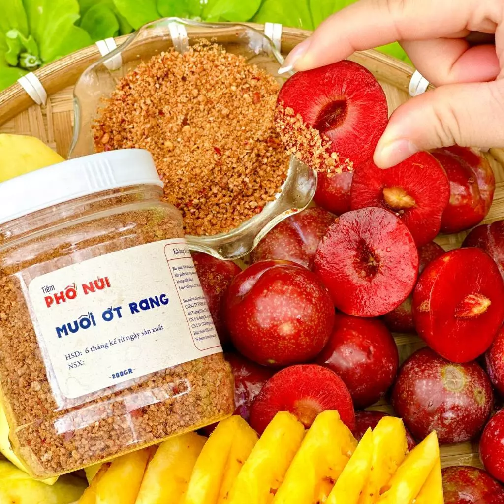 Muối Ớt Rang, Muối Chấm Trái Cây 200gram - Tiệm Phố Núi
