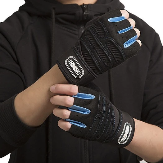 Găng tay mùa đông tập gym bao tay đi xe máy hở ngón đi phượt cụt ngón dáng thể thao có bao đệm lưới êm Sumio
