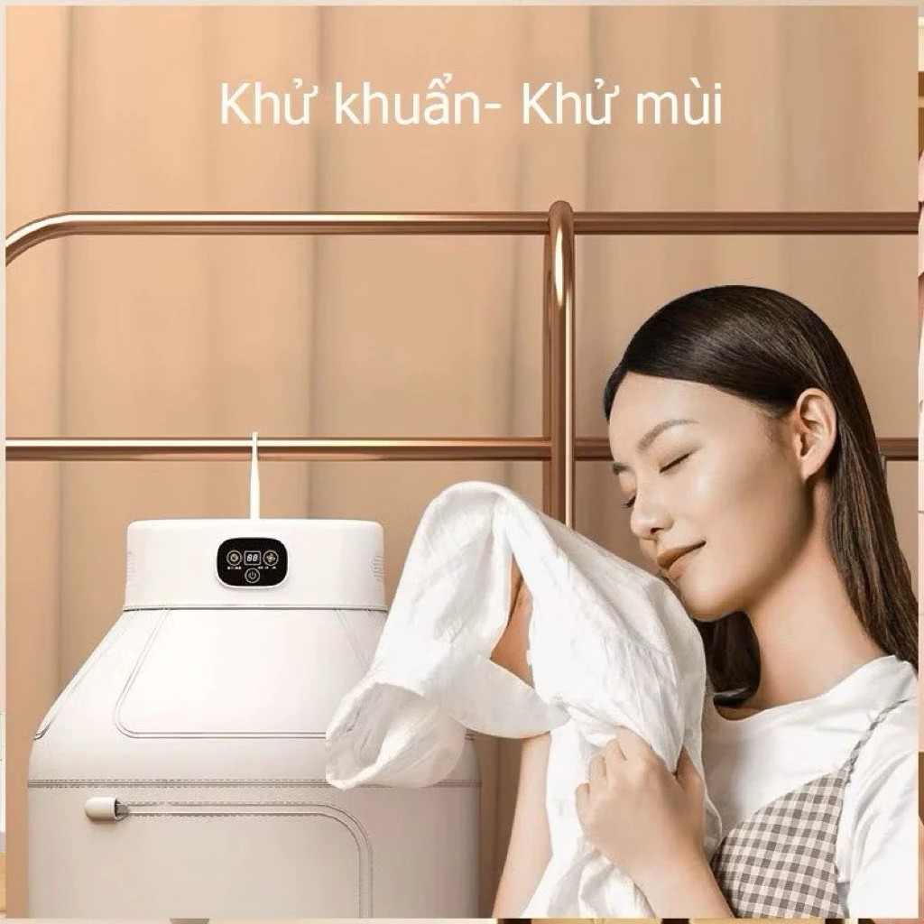 Máy Sấy Quần Áo Gấp Gọn Tủ Sấy Di Động Công Nghệ Sấy 3D Có Hẹn Giờ Tự Động Tắt