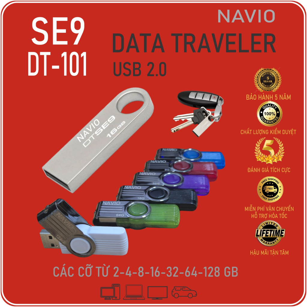 Usb Bảo hành 5 năm 128g 64gb 32gb 16gb 8gb 4gb 2gb nhỏ gọn Dtse9 Dt101 Cz33…