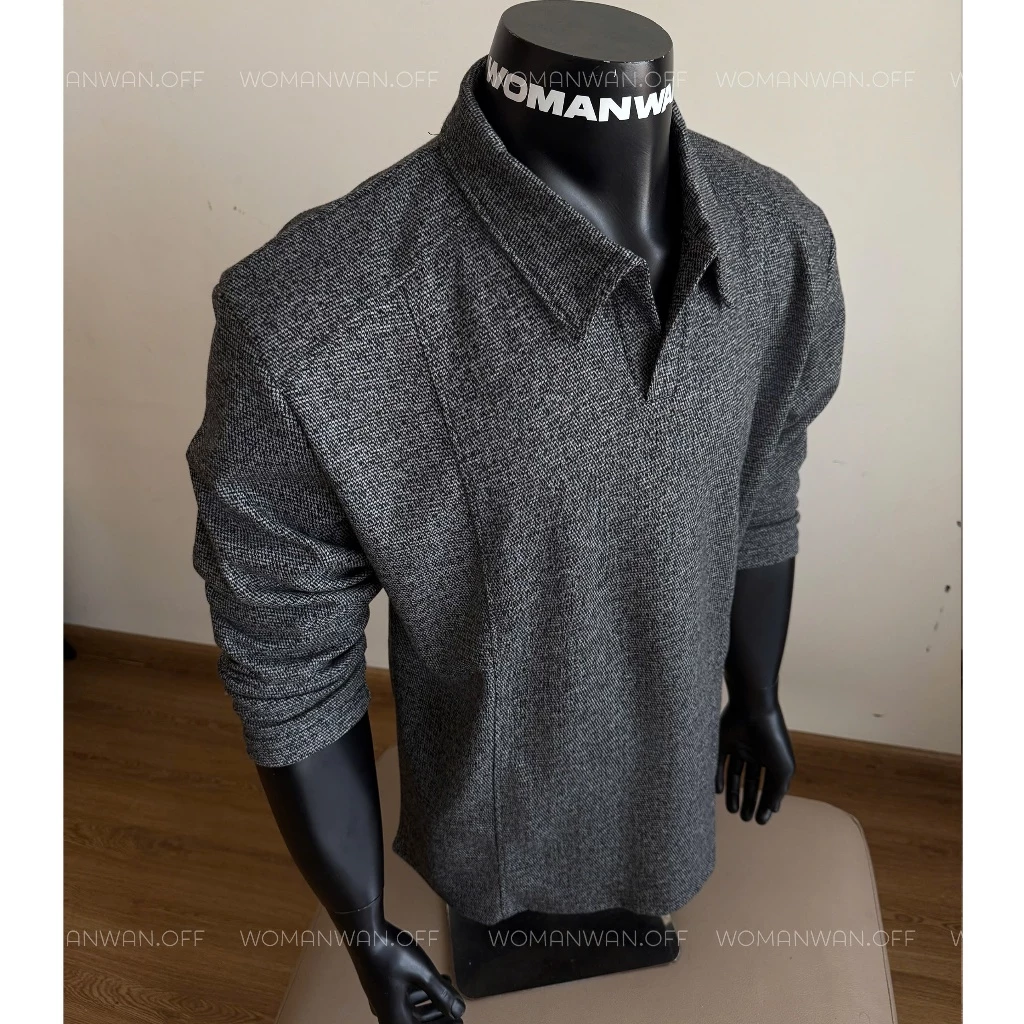 [POLO DÀI TAY] Áo Polo Dài Tay Nam WOMAN WAN Form Gọn Tôn Dáng | Vải chống nhăn Mịn Cao Cấp – Form Slim Fit
