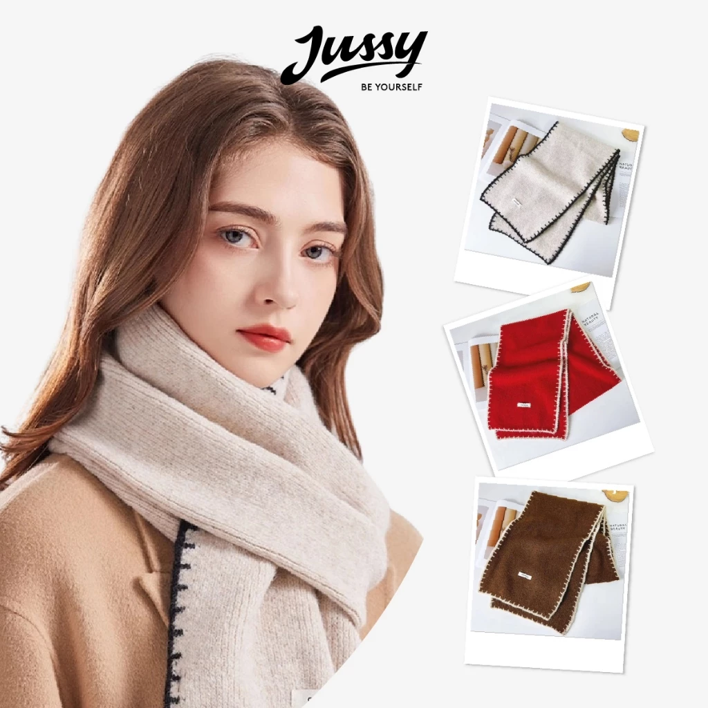 Khăn Len Choàng Cổ JK53 Jussy Official Khăn Quàng Cồ Tag Sowlow Dài 24x168Cm Chất Len Dày Mịn Cao Cấp Giữ Ấm Mùa Đông